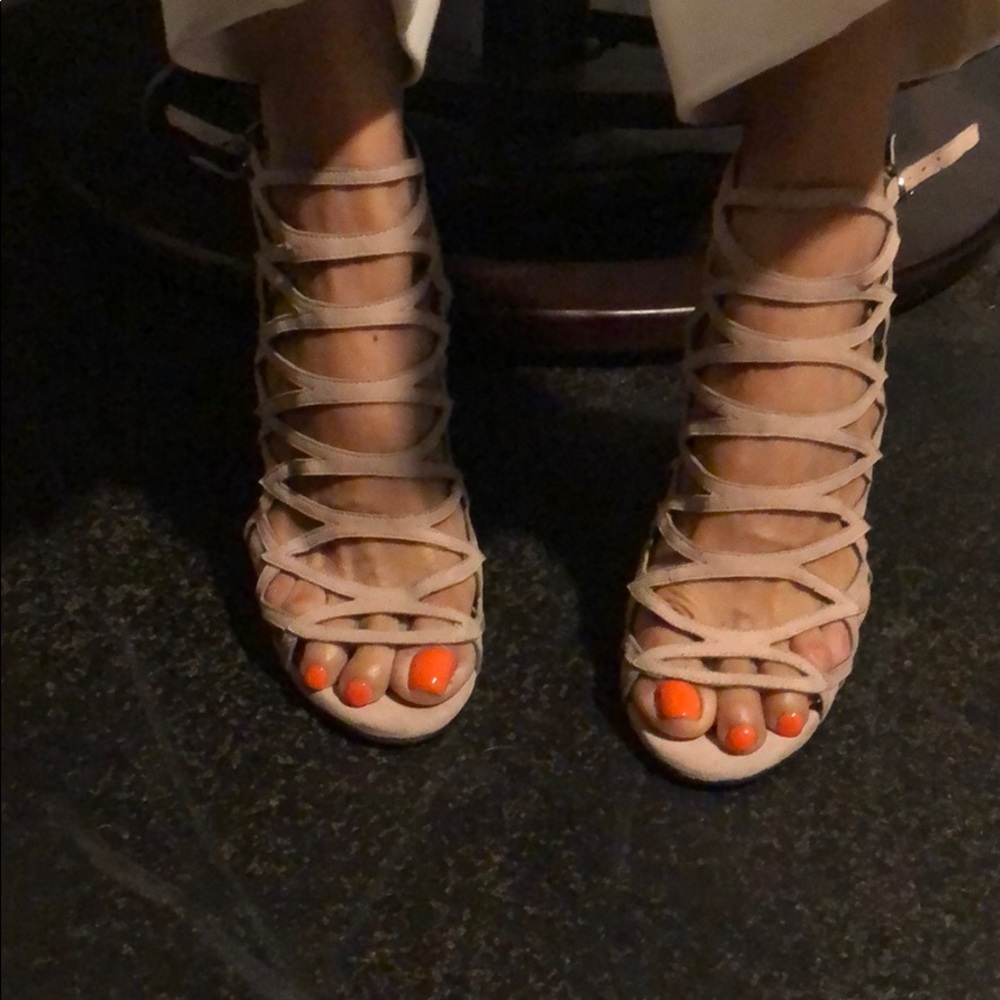 kendall+kylie strappy nude heels